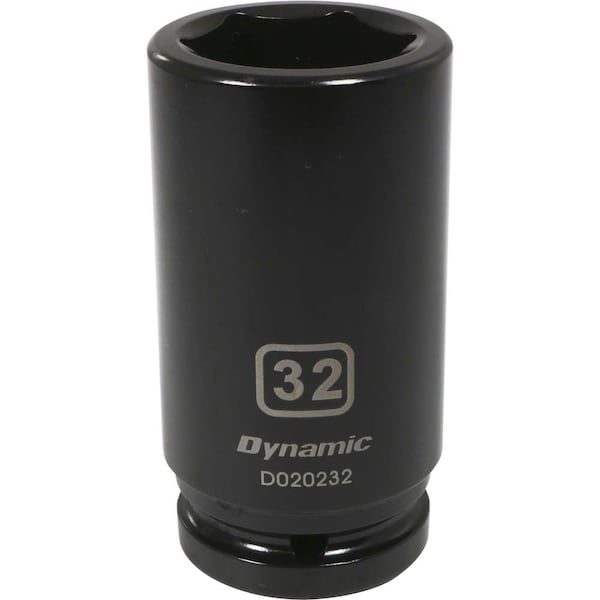 3/4" Drive Deep Socket, Black Phosphate, Tools 3/4" Drive 6 Point Metric, 32mm Deep Length